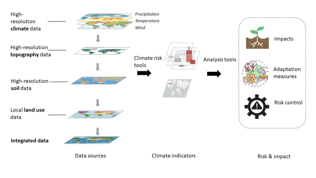 Graphic displaying how data science can analyze climate change data